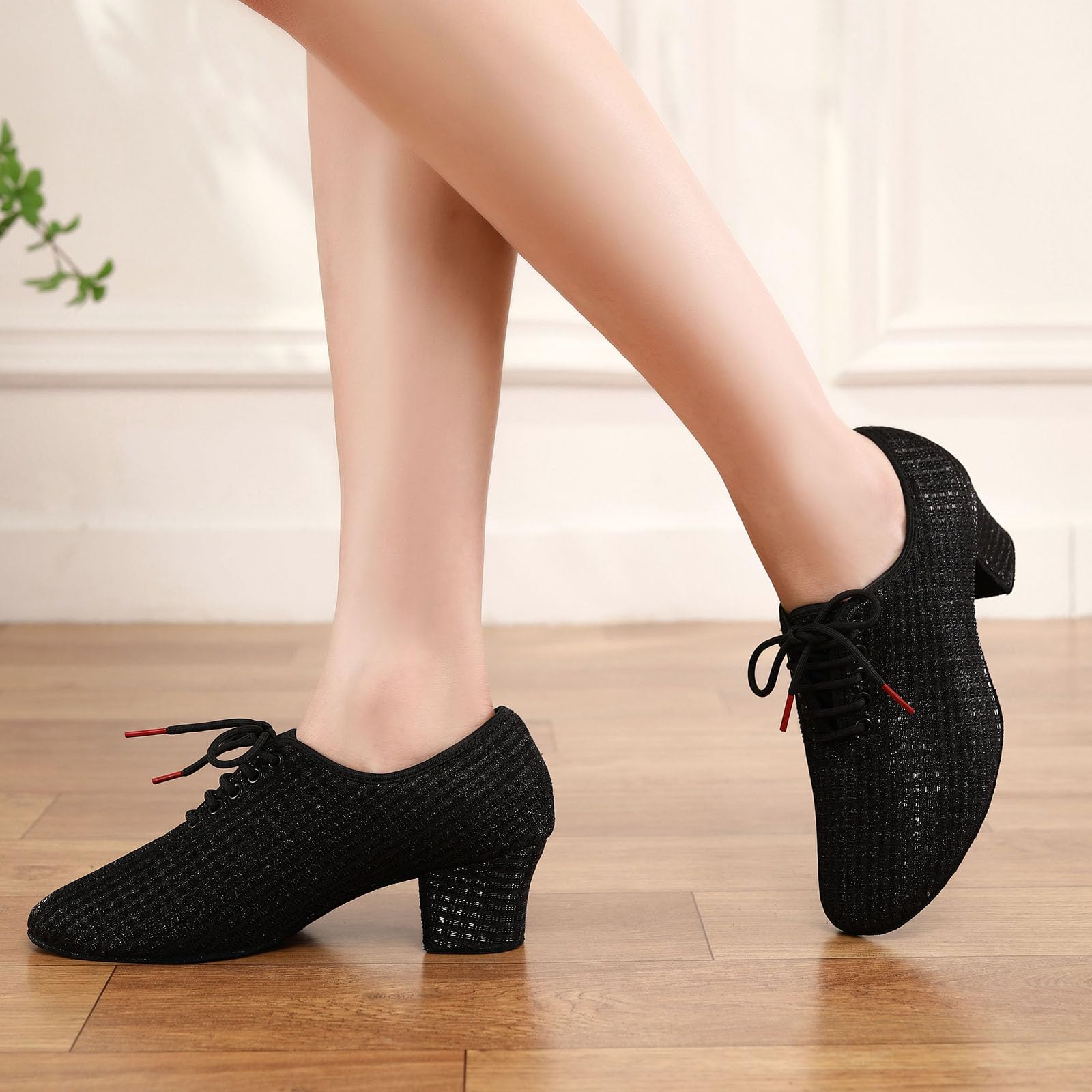 Zapatos de Baile Latino Mujer Cerrados con Cordones Zapatos de Baile de salón Zapatos Práctica Baile Mujer de Salón Salsa Tango,LHD-301