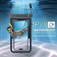 Vista 4 de [Bolsa impermeable para teléfono de hasta 8.5 pulgadas, paquete de 2 fundas impermeables para iPhone 16 15 14 Pro Max Galaxy S25 S24 Ultra, bolsa