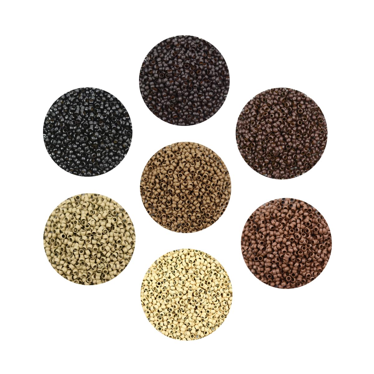 1000pcs 2.5mm Copper Nano Rings Beads Hair Extension Nano Rings Beads (Brown)