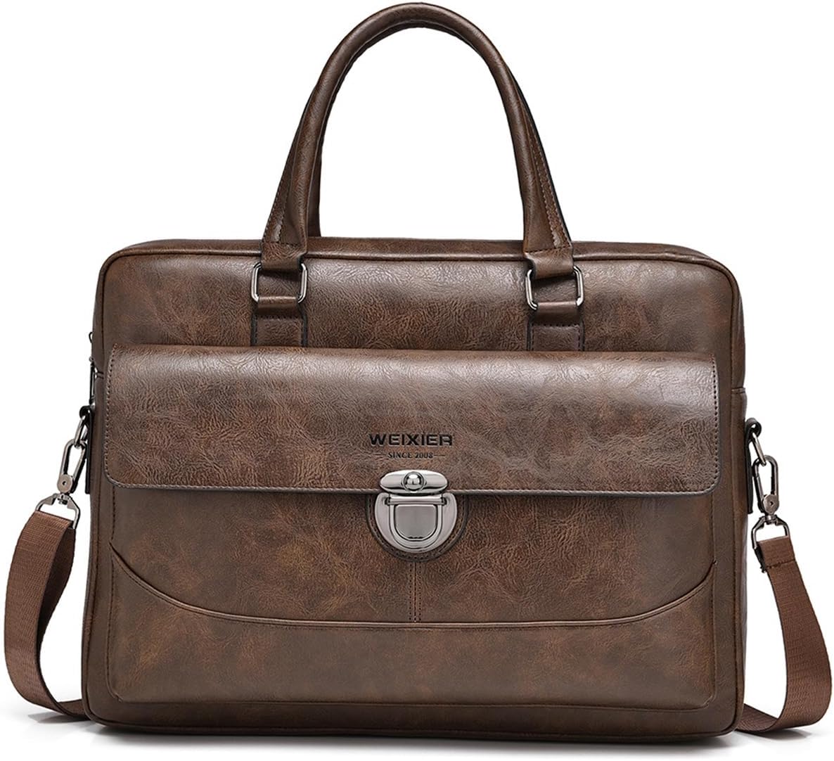 Mens Messenger Bag Leather 15.6 Inches Laptop Briefcase Large Laptop Bag Satchel Crossbody Bag