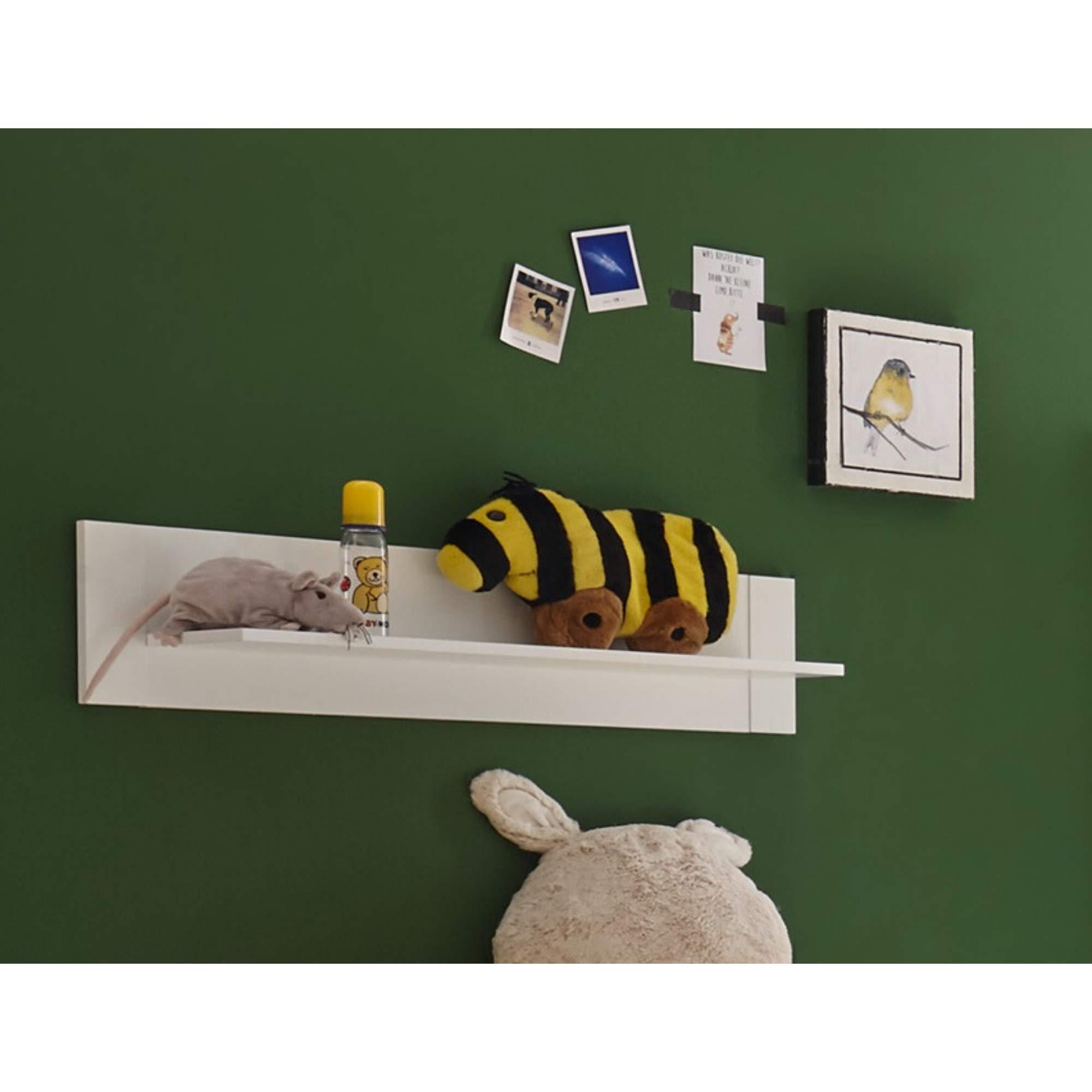 Stella Trading Paula Estante de Pared para la habitación del bebé en Blanco, Estante versátil, 96 x 22 x 22 cm (Ancho/Alto/Profundo)