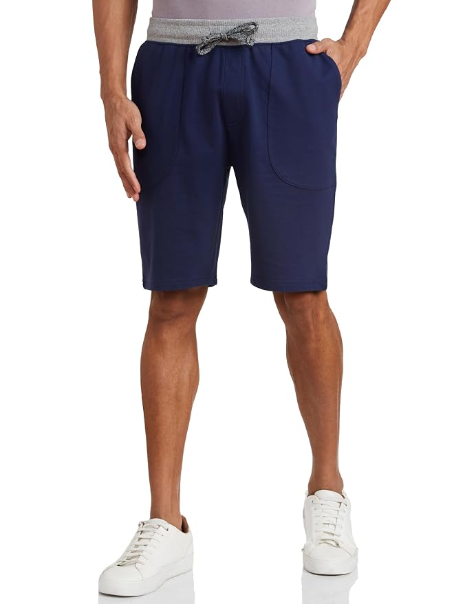 Amazon Brand - Symbol Men's Cotton Rich Strechable Knit Terry Shorts - Regular Fit