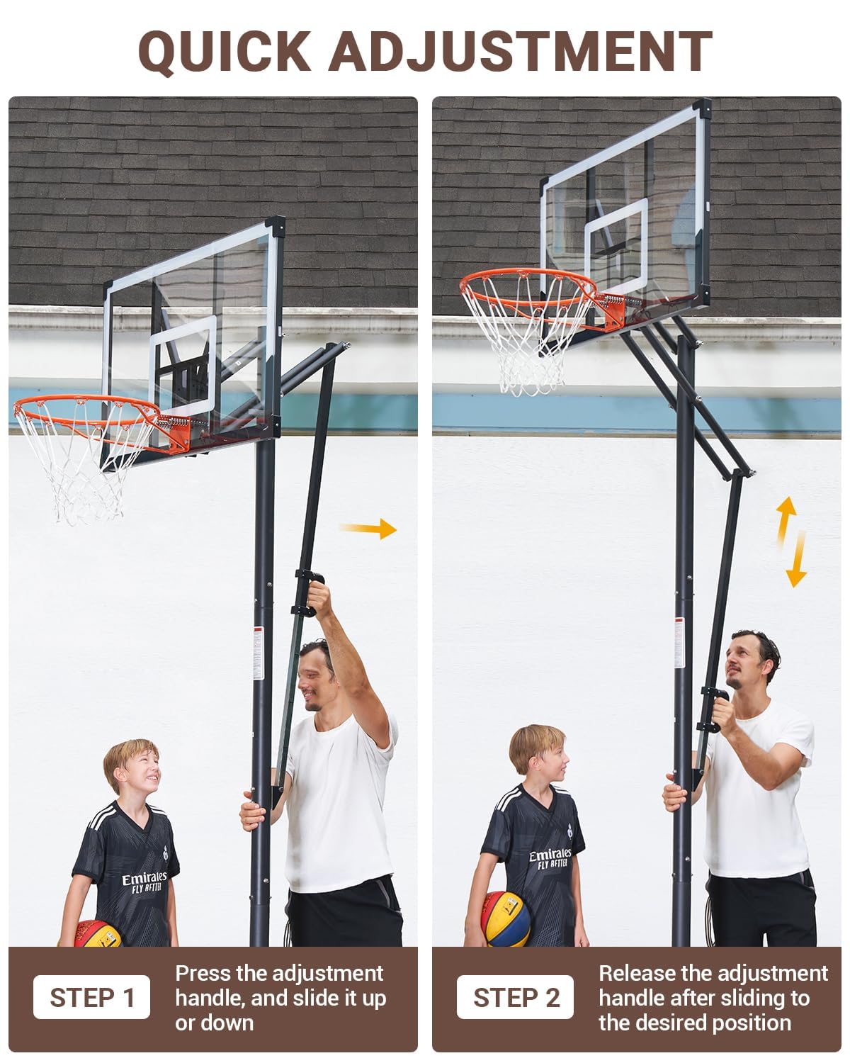 WINMAX Portable Basketball Hoop Quickly Height Adjusted