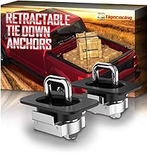 Tigeracing Tie Down Anchors Retractable Truck Bed Top Side D Ring for 2015-2019 F150 | 2017-2019 F250&F350 Super Duty | 2017-2019 Raptor - All Metal 3000 LBS Capacity (of 2) - coolthings.us