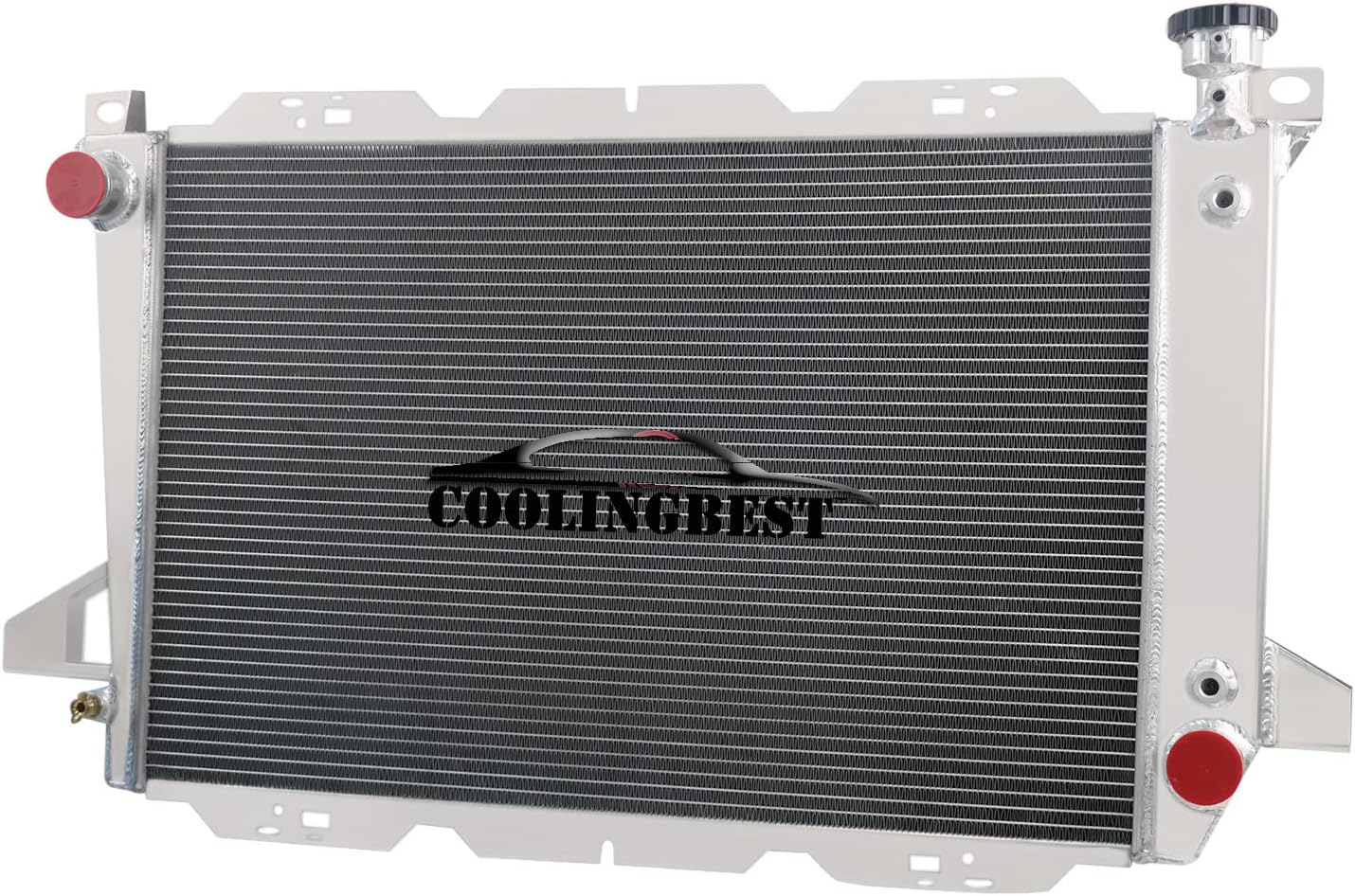 Aluminium Radiator Replacement for 1985-1996 Ford Bronco Pickup F150 F250 F350 4.9 L6 3 Row Core Radiators Radiador 1986 1987 1988 1989 1990 1991 1992 1993 1994 1995