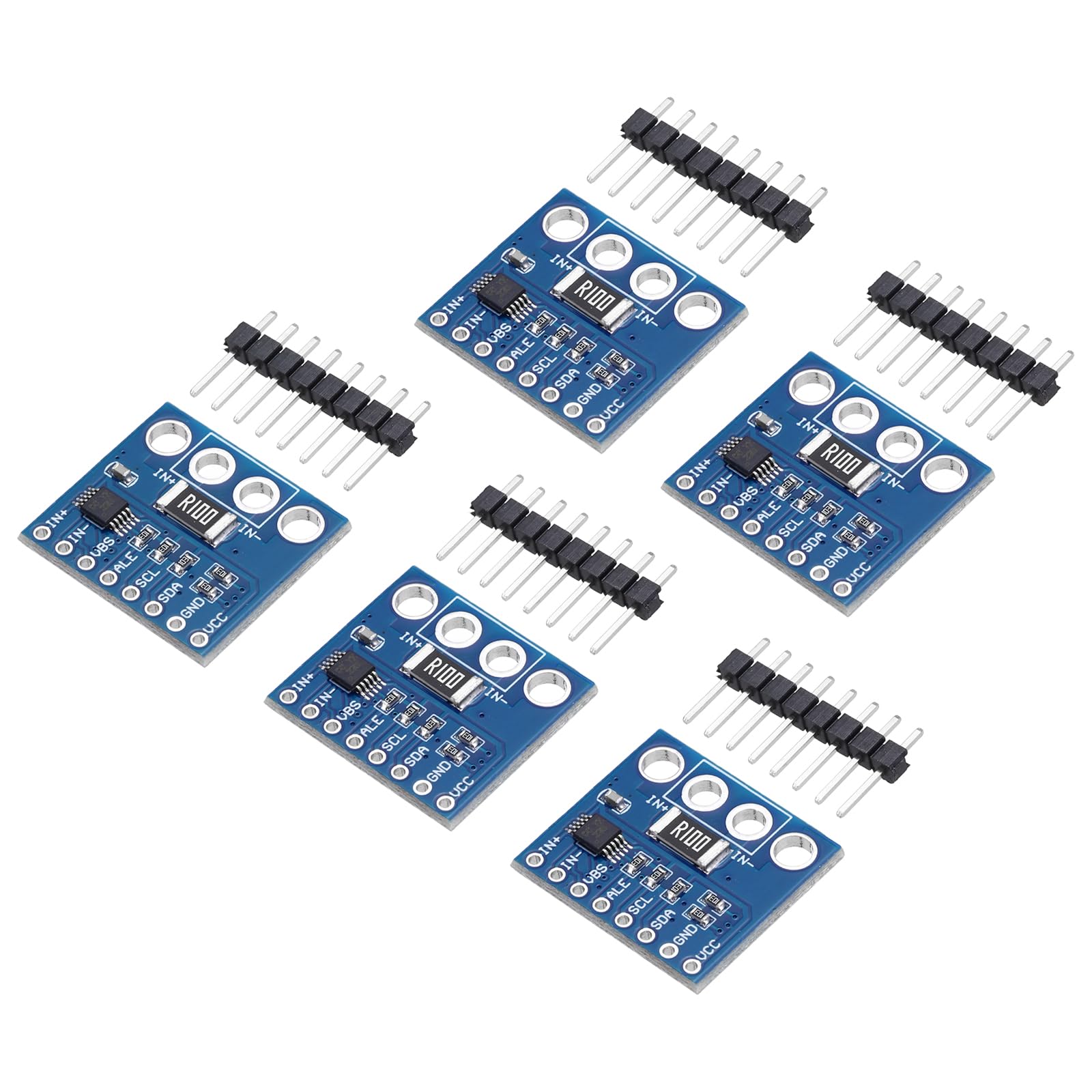 QUARKZMAN 5 Sets INA226 I2C Bidirektionaler Stromsensor DC Strom Spannung Stromversorgung Monitor Breakout Board IIC Modul Stromüberwachung Sensor Modul Mit Alarmfunktion