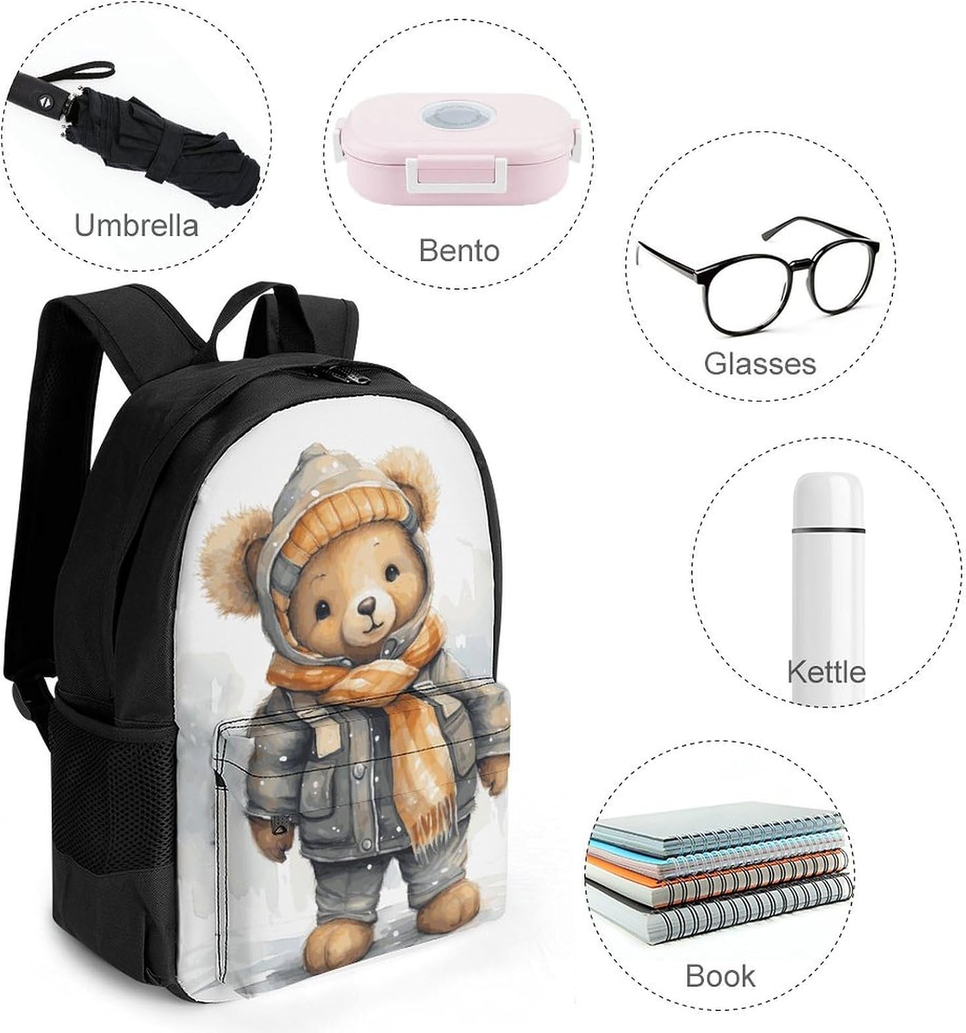 Portable Bear Backpack with Front & Side Pockets image 4