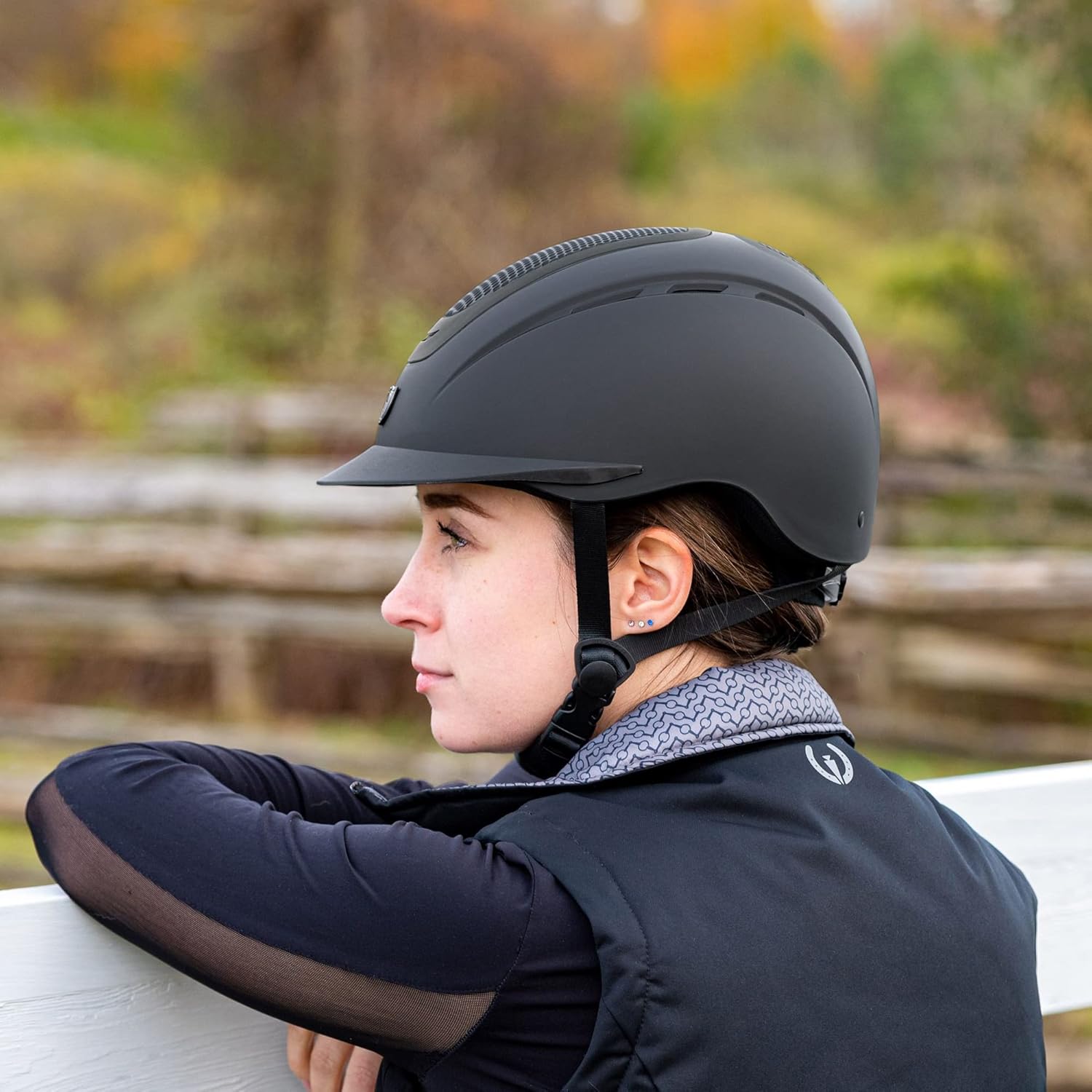 Tipperary Equestrian Ultra Helmet, Matte Black Shell/Matte Blacktop/Matte Black Trim, L (9300-L-MBK)