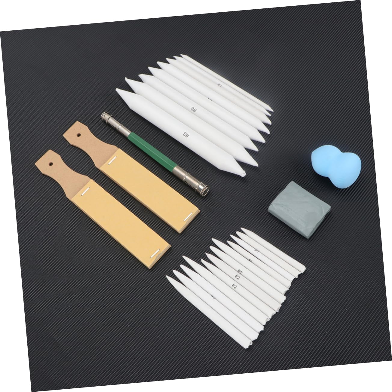 ULDIGI 25pcs Sketching Tools Beginners Blending Stumps Charcoal Pencils Eraser Sandpaper for Art Drawing and Techniques