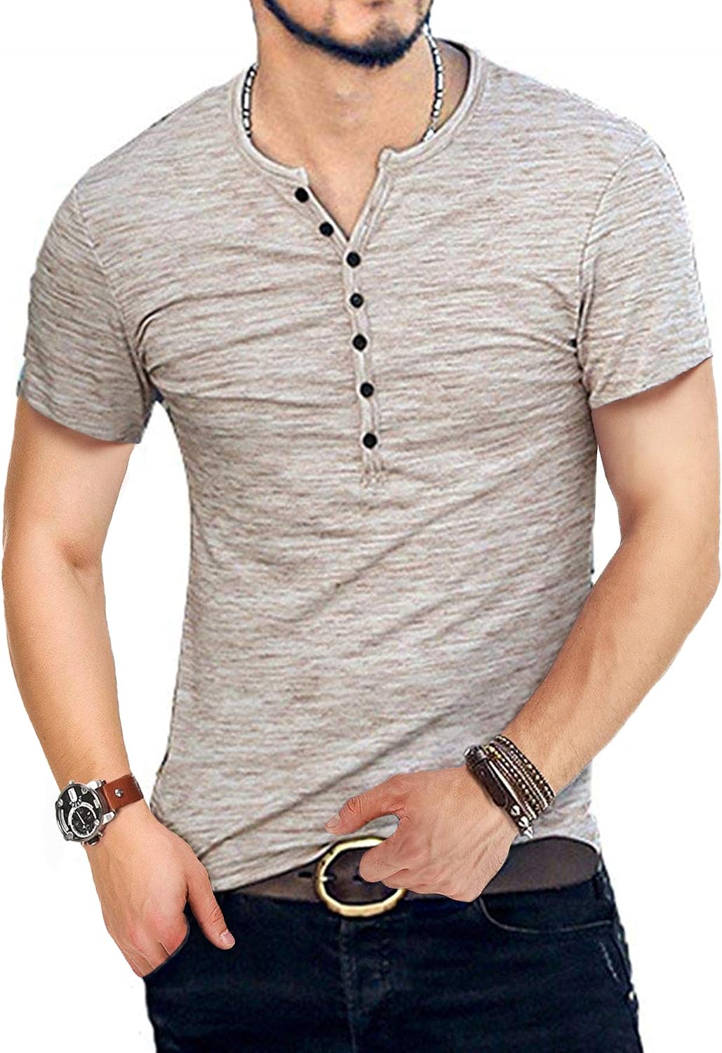 KUYIGO Men Henley Shirts Casual Stylish Basic Short Long Sleeve Fashion Lightweight T-Shirt KUYIGO Men Henley Shirts Casual Stylish Basic Short Long Sleeve Fashion Lightweight T-Shirt