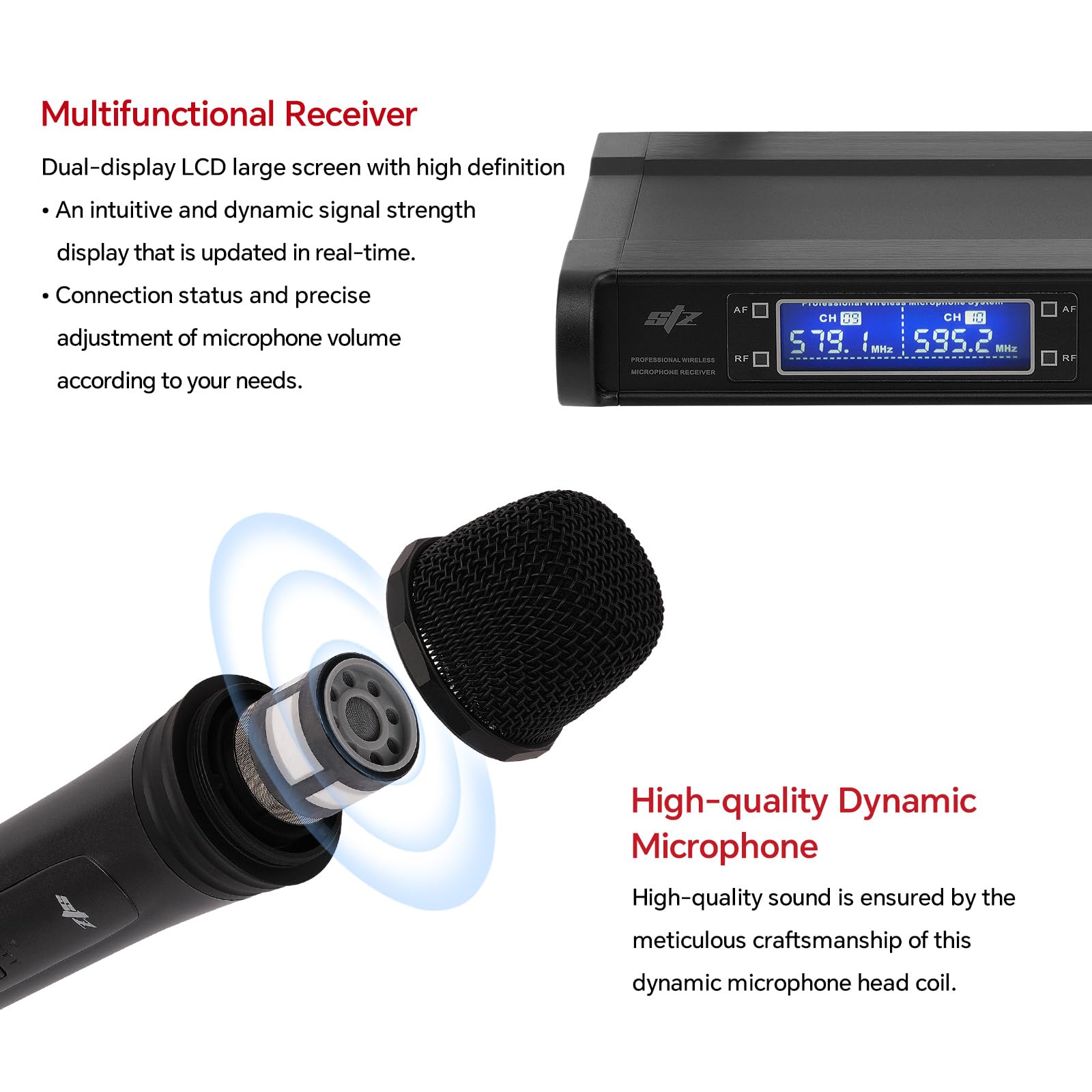 Amazon.com: Studio Z UHF Wireless Microphone (STZ-W8002), Dual
