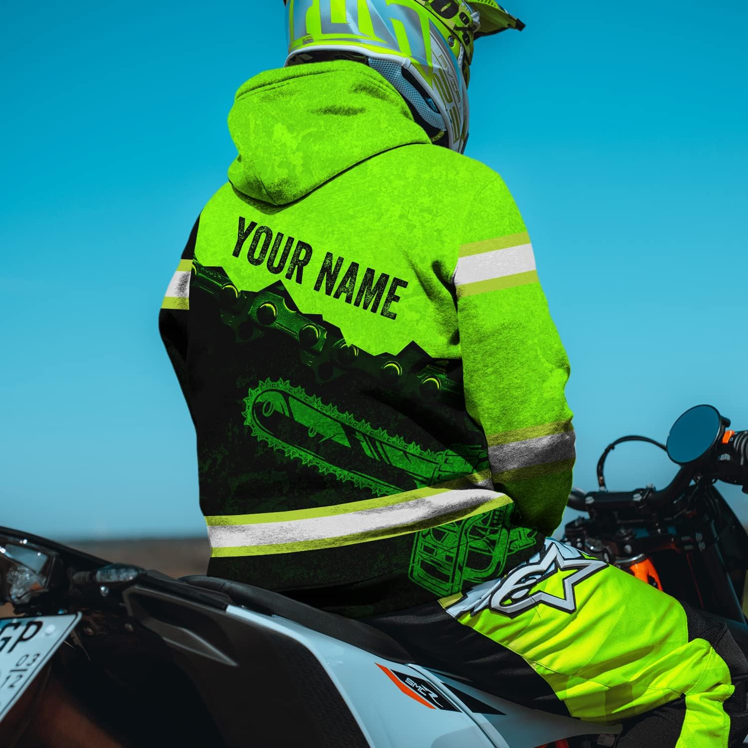 Matedecor High Visibility Hi Vis Hoodie for Men - Jobs Collection Custom Name Class 3 Reflective Safety Workwear