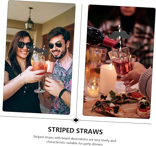 Miniatura 2 de GLEAVI 40 piezas de pajitas de decoración de fiesta de Navidad, vajilla de fiesta, decoración de natividad, agitadores de bebidas, adornos de