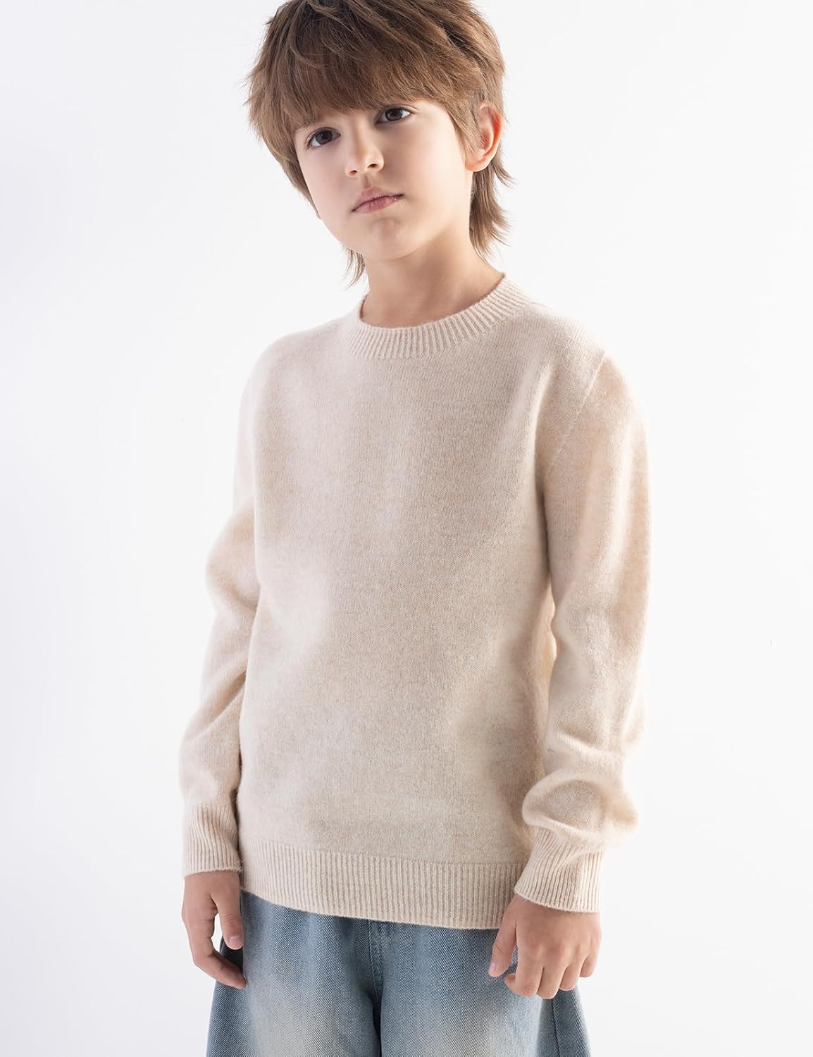 Chanyarn Boys 100% Merino Wool Sweater 2025 Fall Winter First-Line Ready to Wear Crewneck Long Sleeve Seamless Knit Sweater - Image 4