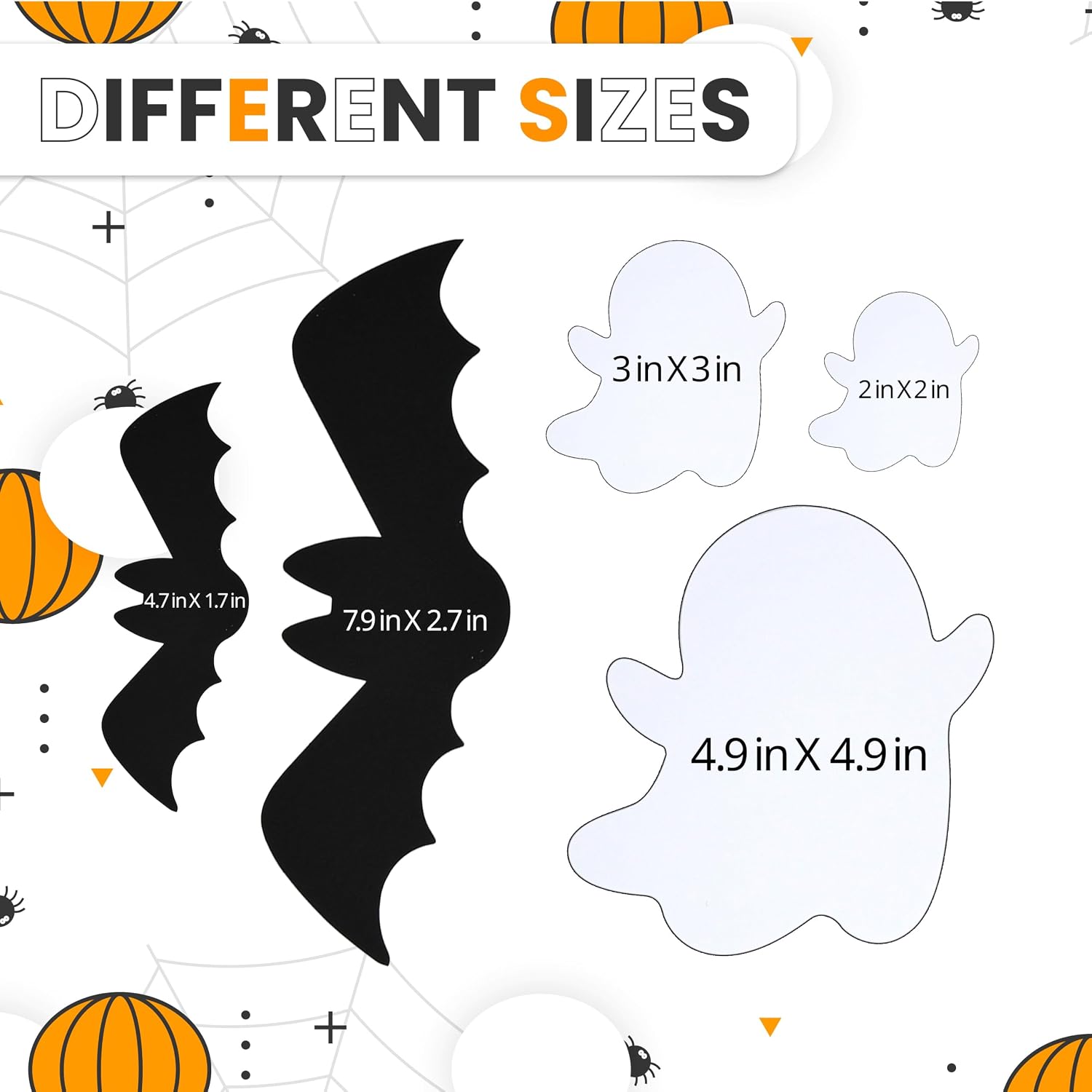 140 Pcs Halloween Bat Pumpkin Ghost Cutouts Party Decorations Classroom image 5