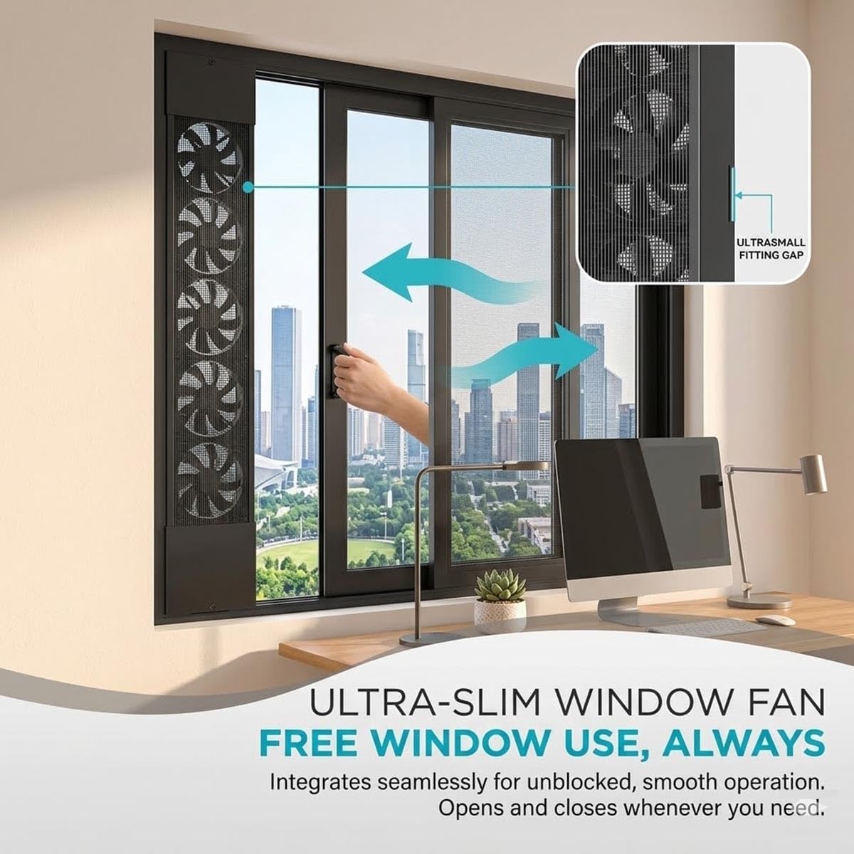 Retractable Window Exhaust Fan, Twin Window Fan Reversible Exhaust for Sliding Windows 13.7-53.1 Inch Vertical Window Fan, Bathroom Kitchen Casement Window Fans, Weather Resistant(24.41-29.13in)