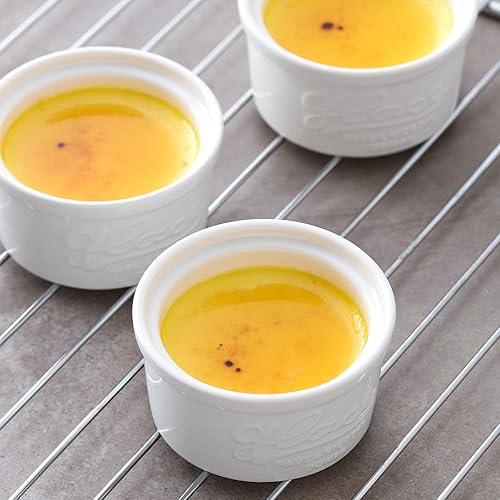 Miniatura 7 de DOWAN Ramekins - Juego de 6 cuencos de cerámica blanca aptos para horno, 4 onzas, para budín, crema, brulee y pastel de lava, cuencos estilo masón