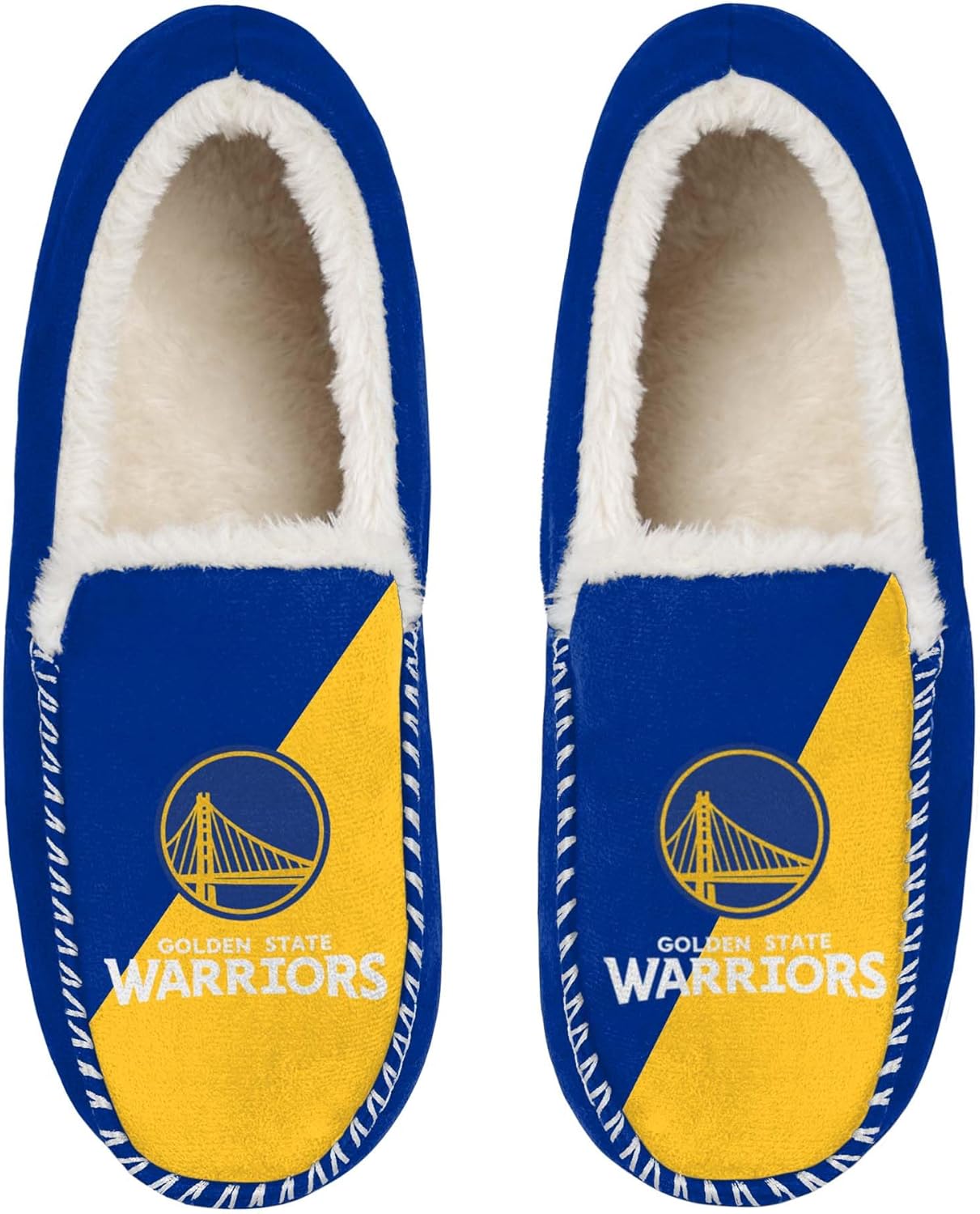 FOCO NBA Unisex-Adult Officially Licensed Color Block Primary Logo Sherpa Lined Moccasin Slippers