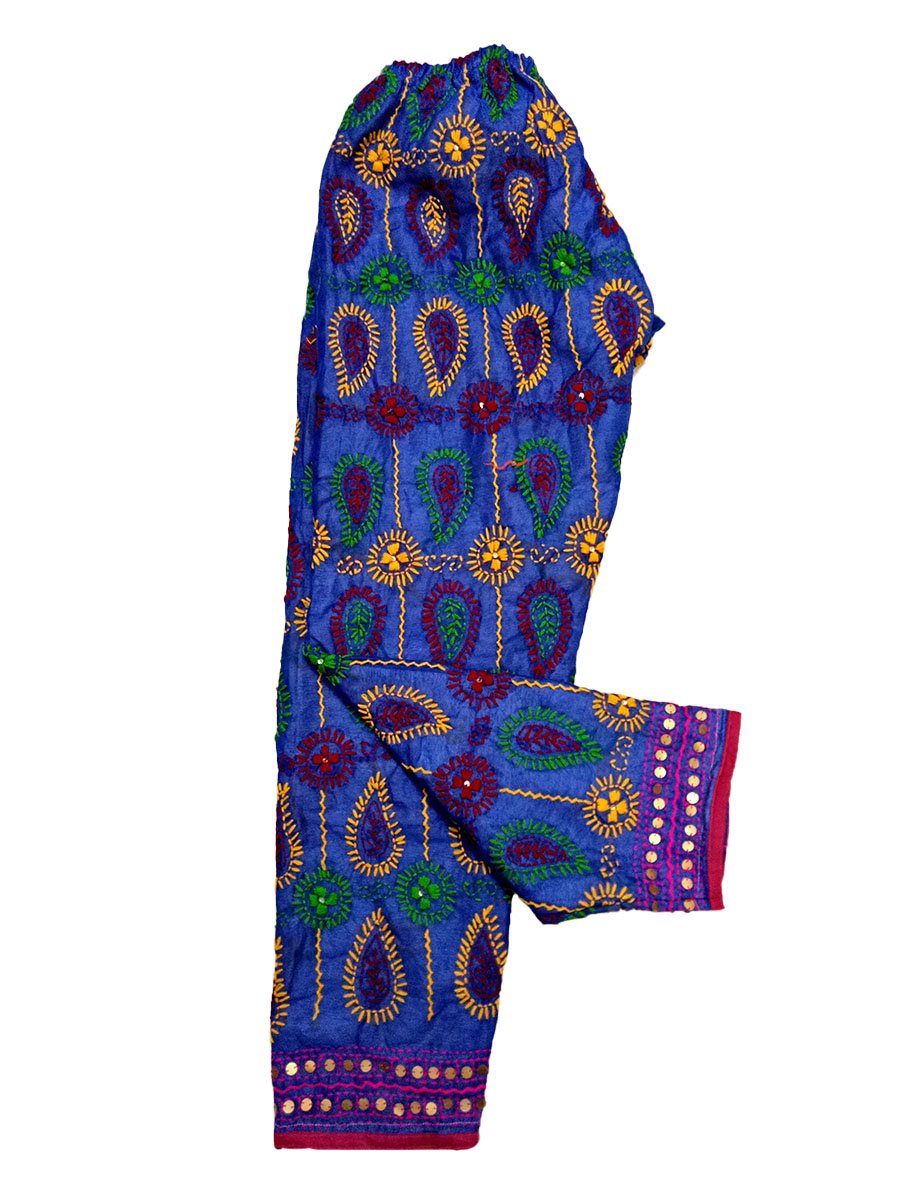 sahej suits Blue Chanderi Phulkari Palazzo-picture-48