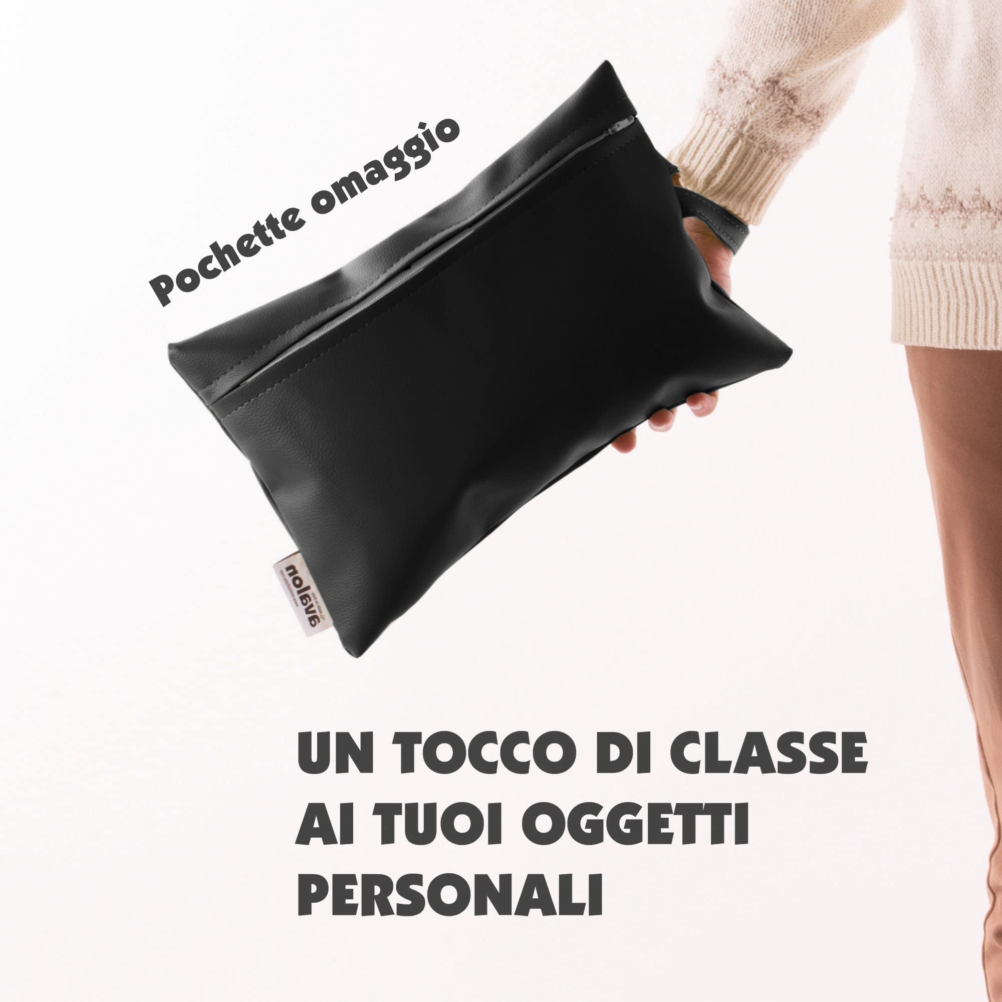 Avalon - Puff Poltrona Sacco Pera in Ecopelle Deluxe, Pouf Sacco di Qualità Sartoriale, Bean Bag per Sedersi Ergonomico, Pouf Sacco Impermeabile, OMAGGIO Pochette-Made in Italy(70x130cm-Nero)