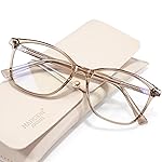 Madison Avenue Square Vintage TR90 Blue Light Blocking Reading Glasses for Women with Case, Anti Glare/Eyestrain Computer Readers Coffee Brown +1.75