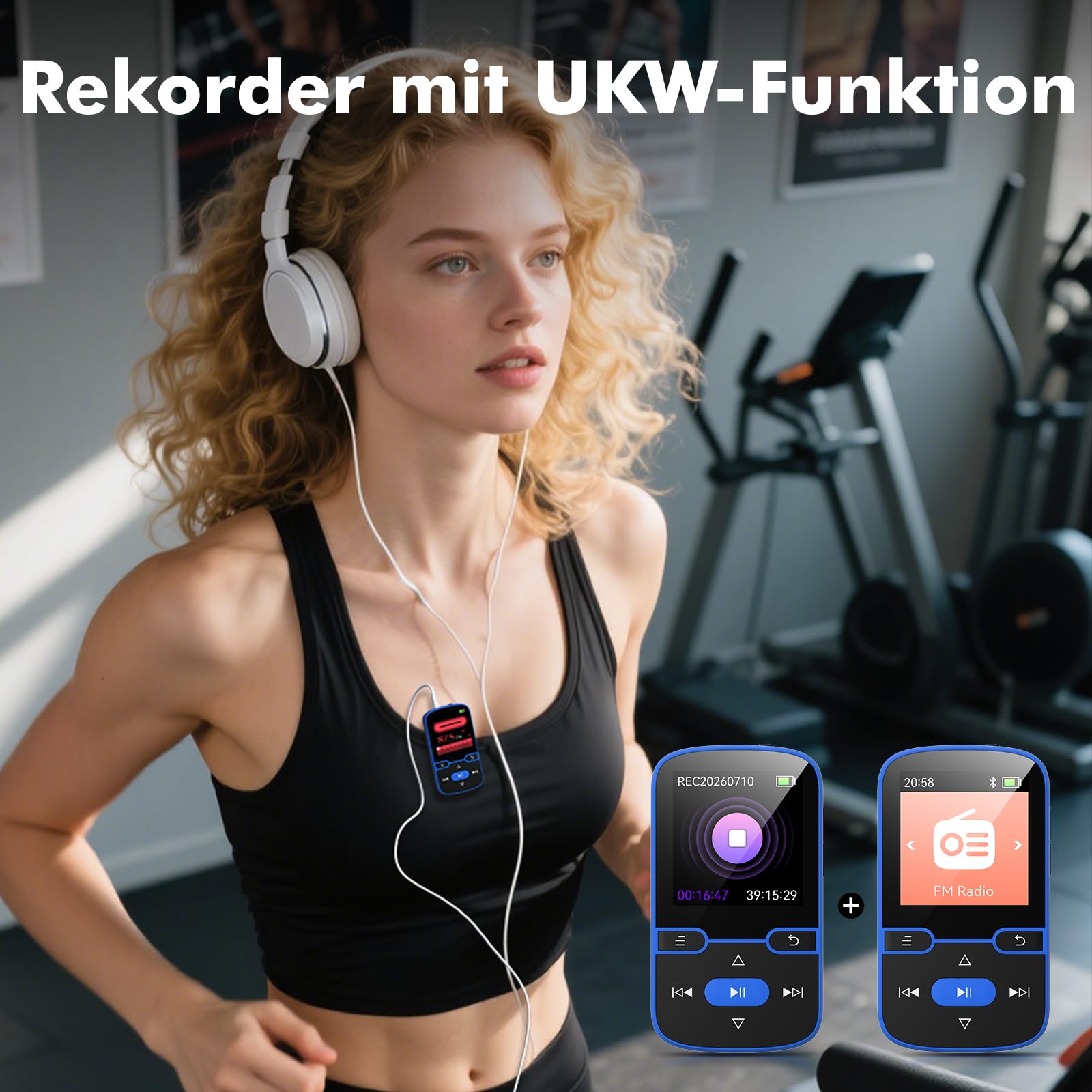 64 GB MP3 Player Bluetooth 5.3 mit Clip für Kinder Tragbarer mit FM-Radio