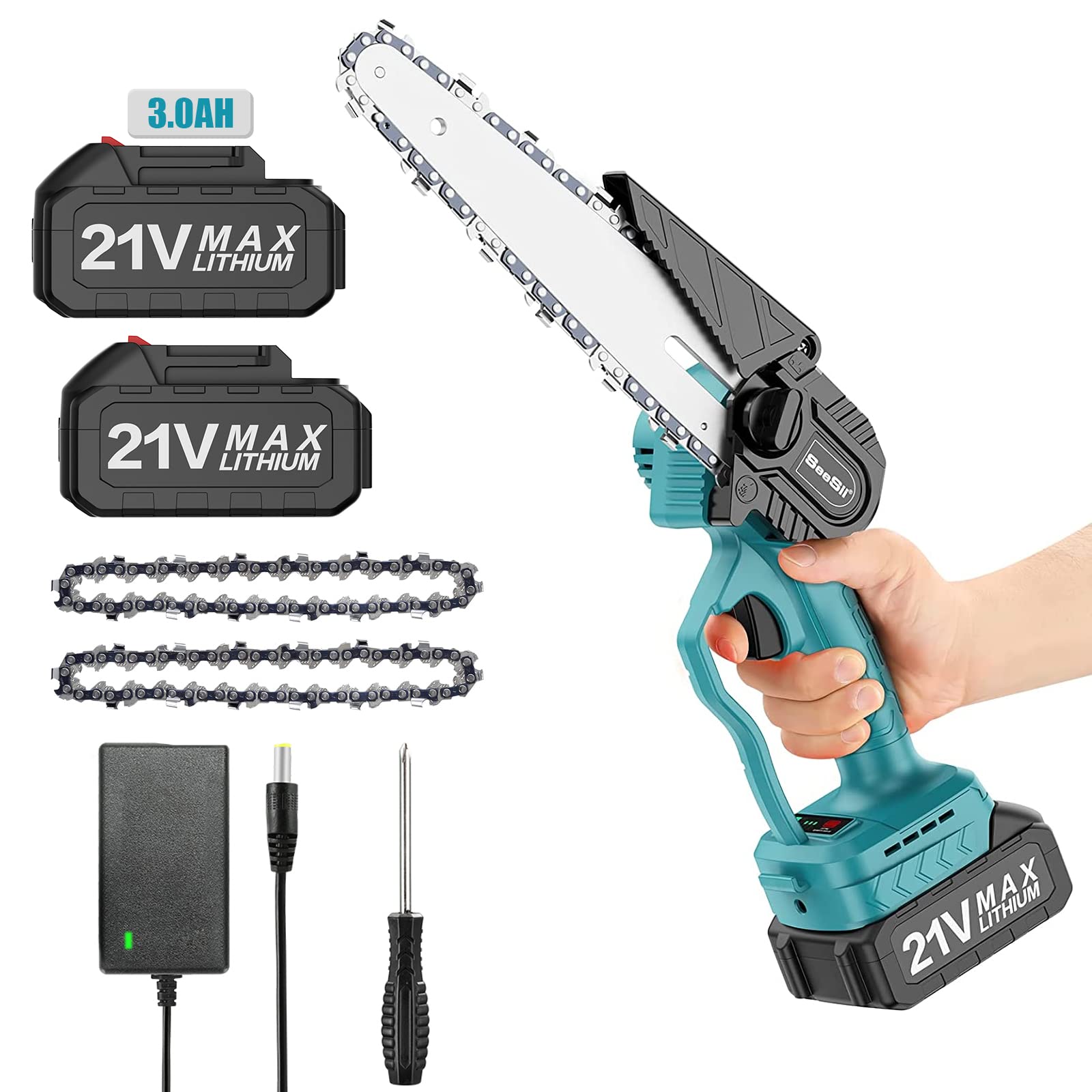 Cordless Chainsaw with 2x 3.0 Battery 