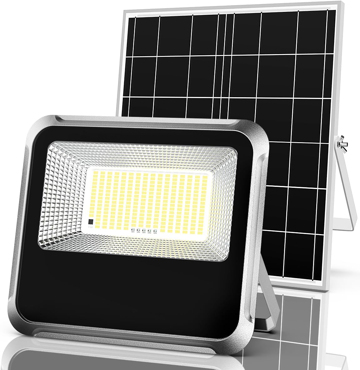 Engrepo Solar Light Outdoor, 10000LM Luces Solares Dusk to Dawn Auto On/Off Solar Powered Security Flood Light Outside IP65 Waterproof with Remote Control for Wall Porch, Shed, Barn. 20000mAh.