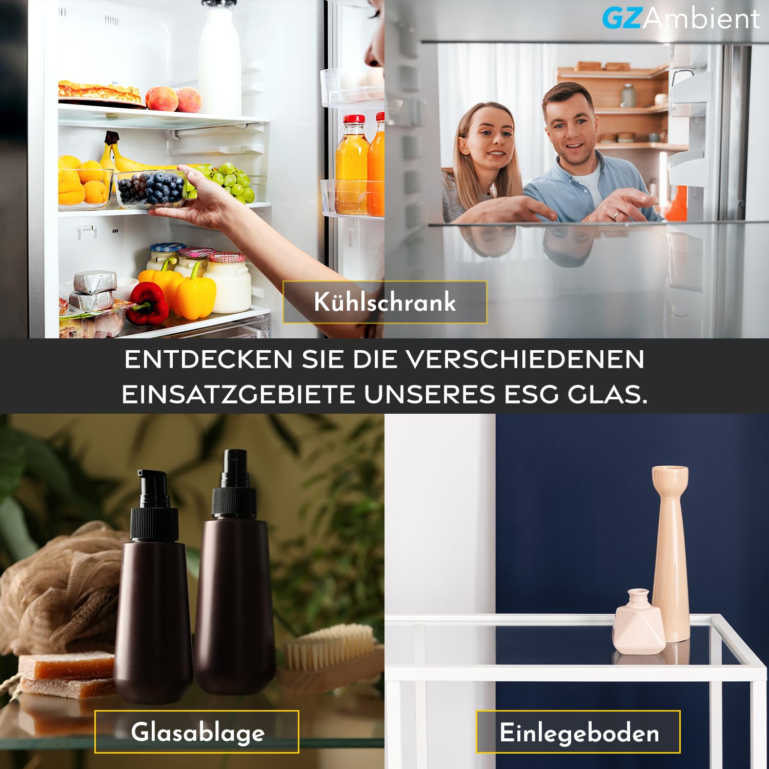 ESG Einscheibensicherheitsglas – Kühlschrank Einlegeboden, Regalboden – 4mm ESG nach Maß – Sicherheitsglas für Schränke, Regale, Vitrinen – Floatglas klar & lichtdurchlässig, pflegeleicht & stabil