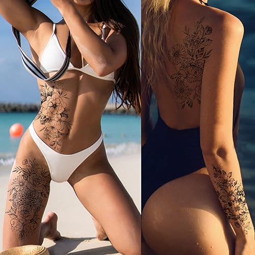 Miniatura 3 de Cerlaza Tatuajes temporales para mujeres adultas, tatuajes realistas de larga duración, tatuajes falsos impermeables, tatuajes falsos para mujeres,