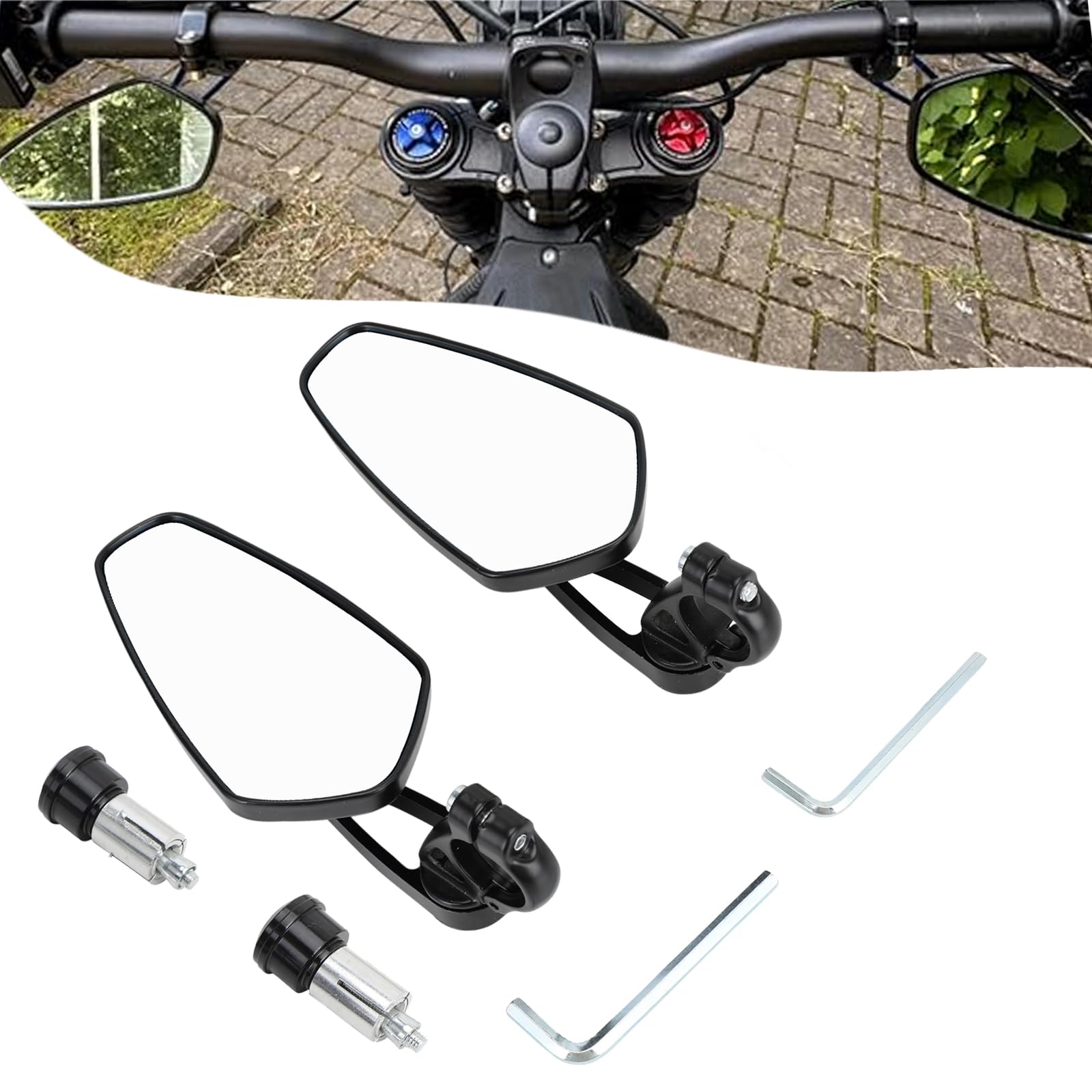 Rétroviseur de Moto,1 paire de Rétroviseur de Moto,Rétroviseur Latéral Rétroviseur d'extrémité de Guidon Moto pour Sur-Ron X/S Sur Ron Light Bee