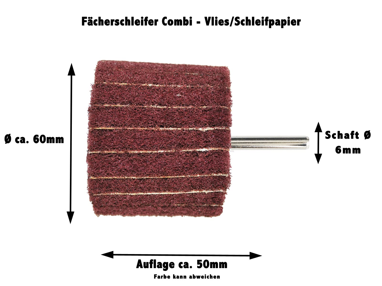 5x Schleifvlies Räder 80x50mm - Körnung 240, 6mm  Produktbild-Vorschau 6