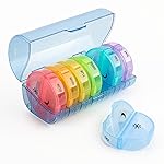 Sukuos Weekly Pill Organizer 7 Day 2 Times a Day, Large Daily Pill Box Easy to Open, Portable AM PM Pill Case for Medicine/Vitamin/Fish Oil/Supplements (Glitter Blue)