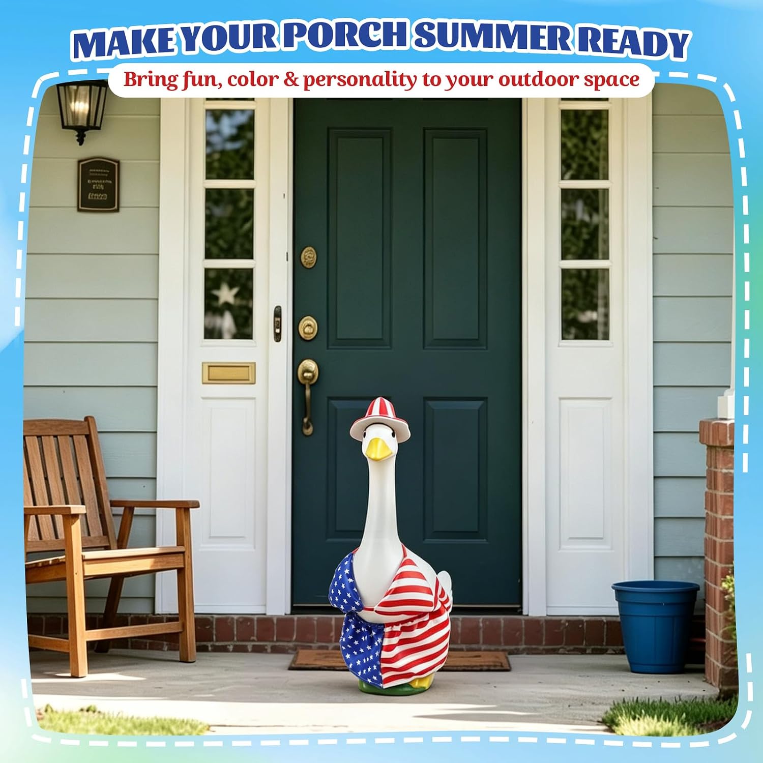 Funny Porch Goose Outfit Summer Bikini Set with Hat and Bikini Skirt image 2