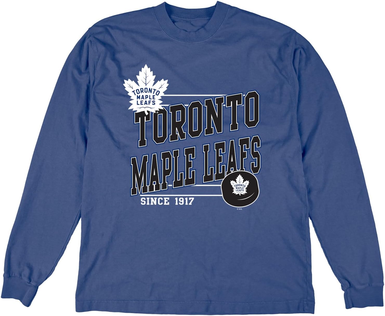 Blue 84 NHL Unisex-Adult NHL Officially Licensed Long Sleeve T-Shirt Throwback Club