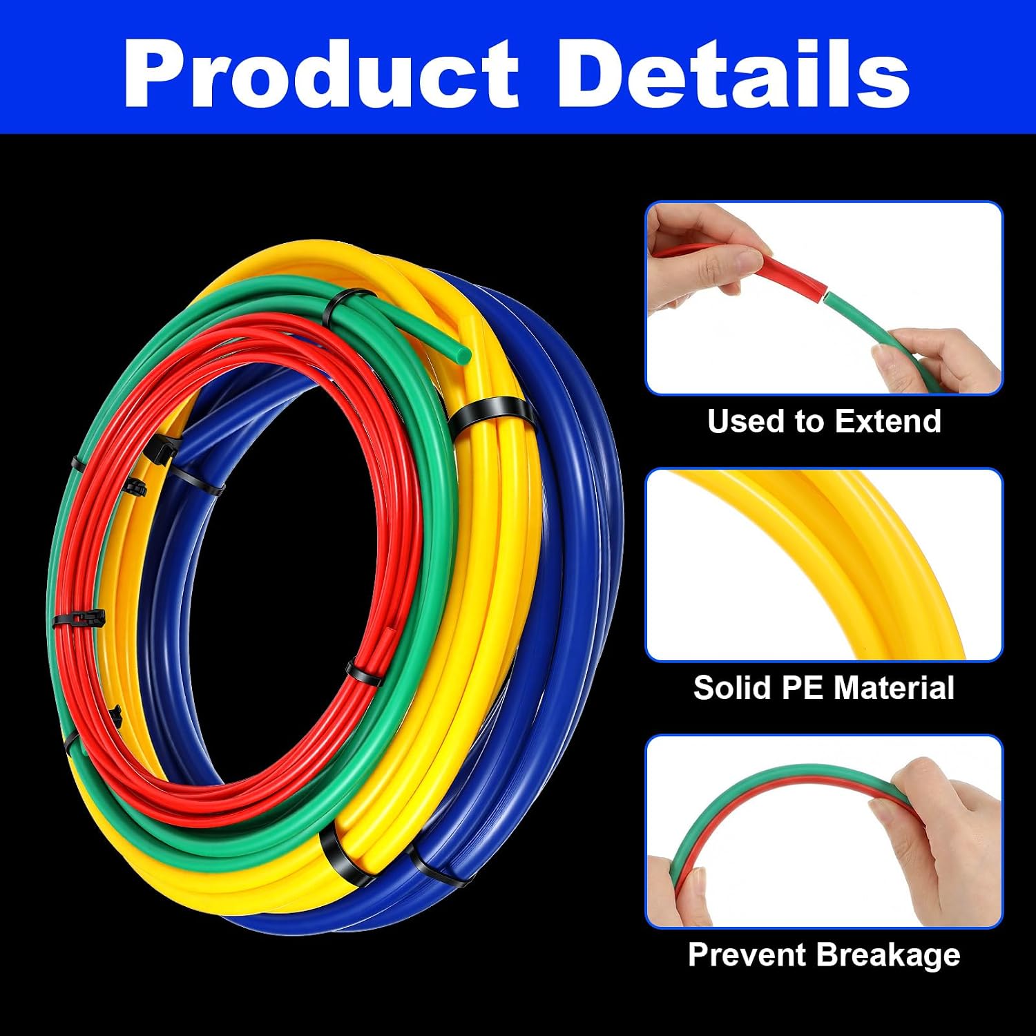 4 Pcs 4 M Copper Pipe Bending Tubes Kit, Air Conditioning Bend Tubing Bulk 1/4" 1/2" 3/8" 5/8" Built-in Copper Tube Bending Strip for Refrigerator Repair