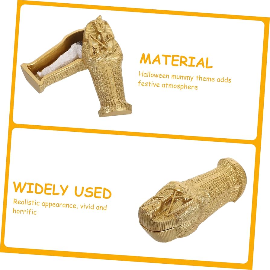 【古代エジプトの神秘】ツタンカーメン 棺＆ミイラ ミニチュアセット金属製箱付き Amazon | ミイラ棺2種類 ツタンカーメン栓抜き 古代エジプトの