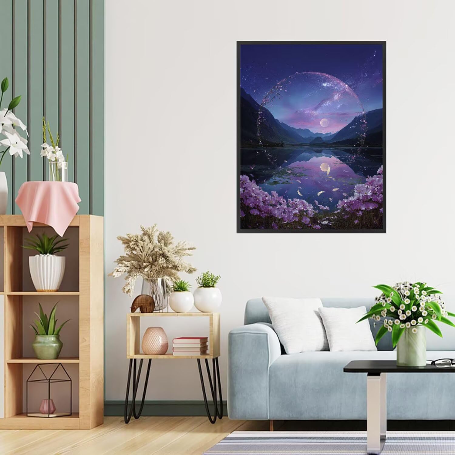 Dipingere con i Numeri Adulti Luna, Violetta Dipingere con i Numeri Bambini DIY Kit, Set Premium con Pennelli, Decorazione Casa & Creativo Regalo di Compleanno, Attività di Tempo libero 90x120cm z-479