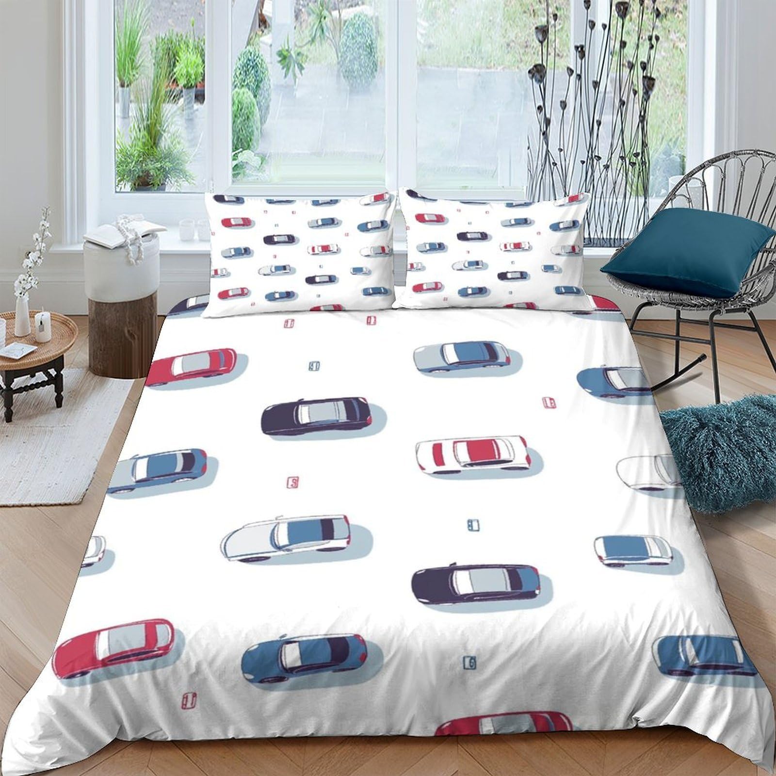 Ctjqhvkz Style-1 3D Printed Cartoon Police Car Fitted Sheet Microfiber Soft Breathable Classic Vehicle Bed Cover For Bedroom Dorm Mattress Protection Decor Single（135X200cm）