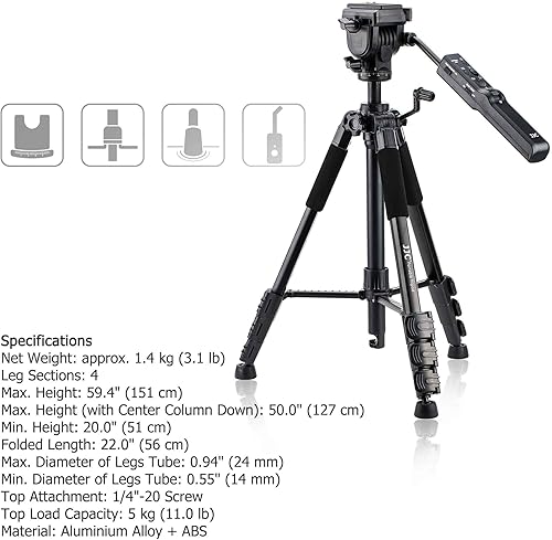 Miniatura 6 de Trípode de control remoto para Sony FDR-AX53 AX43 AX33 AX100 AX700 HDR-CX405 CX455 CX440 CX675 videocámara Handycam RX10M4 RX10M3 RX10M2 RX100M7