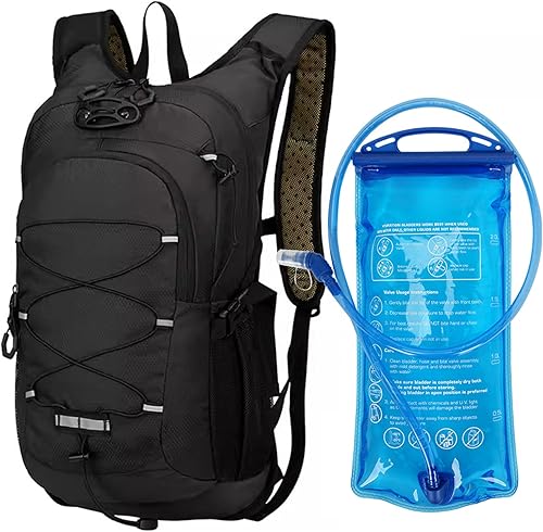 Mochila de hidratación al aire libre con bolsa de agua de 2 L, mochila ligera para correr, mochila de ciclismo de gran capacidad, mochila para