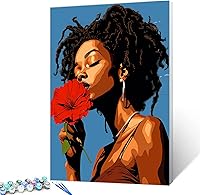 Vista 12 de Pintura por números de chica de moda negra para adultos principiantes mujer africana americana DIY pintura por números pintura acrílica en lienzo