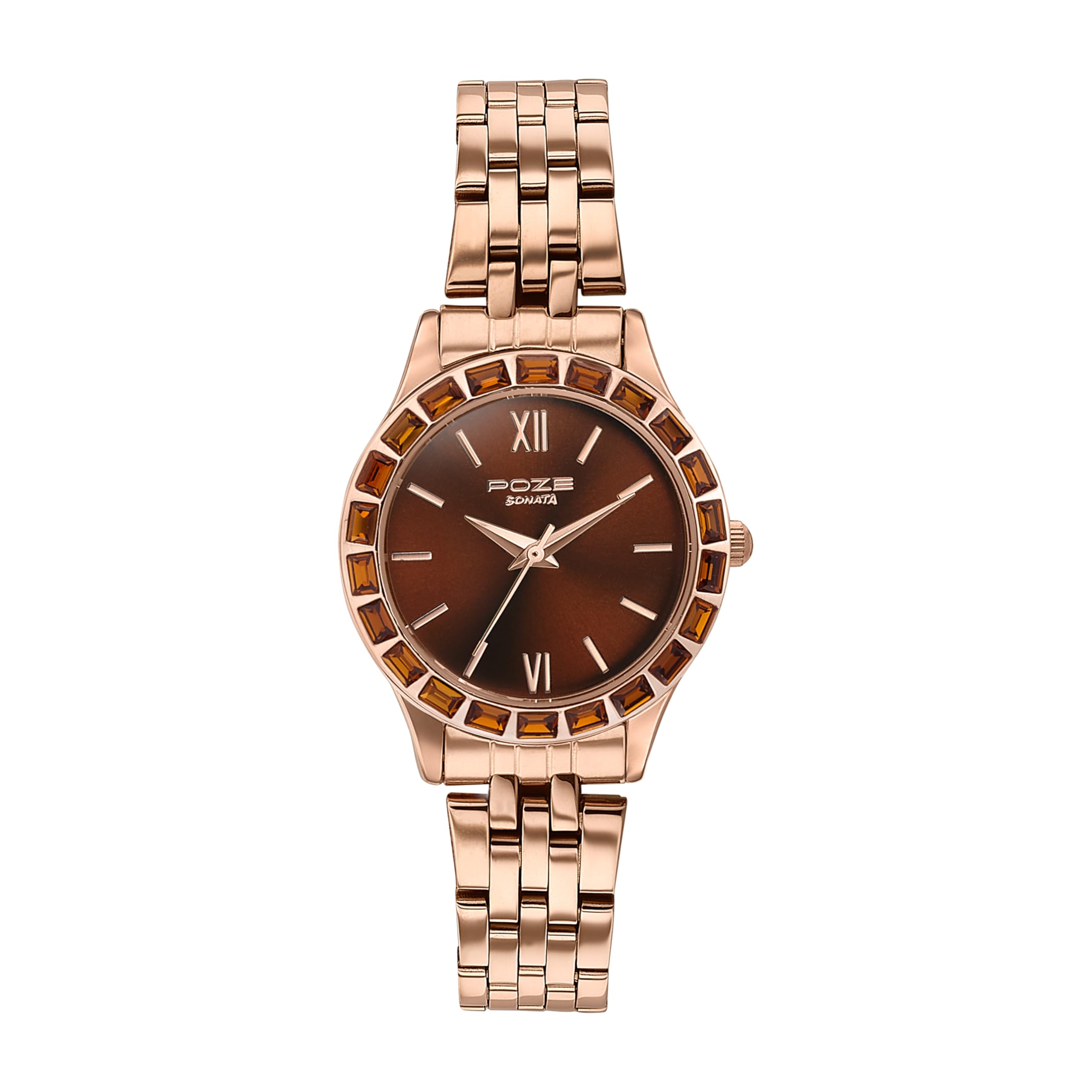 Poze Drop 6 Quartz Chocolate Round Dial Women's Watch | Sheet Metal Strap Material | Watches for Women | Watches for Women Analog - SP80134WM01-image-31