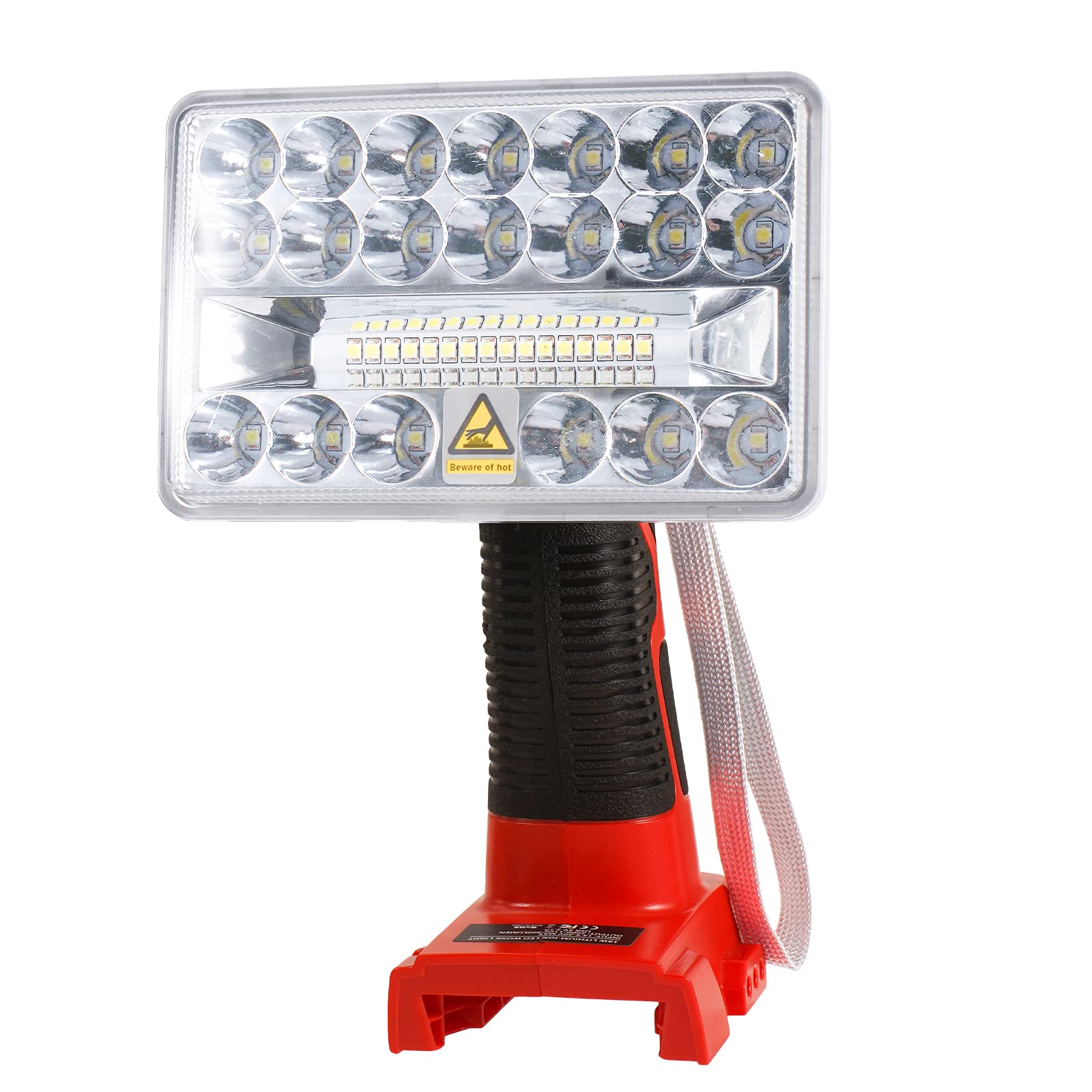 Lámpara de trabajo LED inalámbrica con baterías de iones de litio Milwaukee 18 V M18, YEX-BUR 18 W, 2000 lm, linterna de mano con conector USB de 5 V 2,1 A, cabezal giratorio de 110 grados