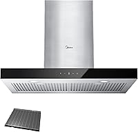 Vista 12 de Midea MVG30W8AST Campana extractora de ventilación de 30 pulgadas con conductos de montaje en pared con ventilador de escape de 450 CFM de 3