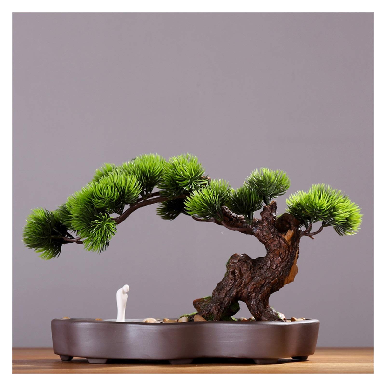IUokLU Artificial Potted Plants Creative Simulation Green Plant Potted Living Room Plant Bonsai Plum Blossom Fake Flower (K)