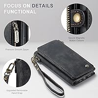 Vista 5 de Defencase Funda para iPhone 13 Pro Max, para iPhone 13 Pro Max, funda tipo cartera para mujeres y hombres, correa magnética de piel sintética