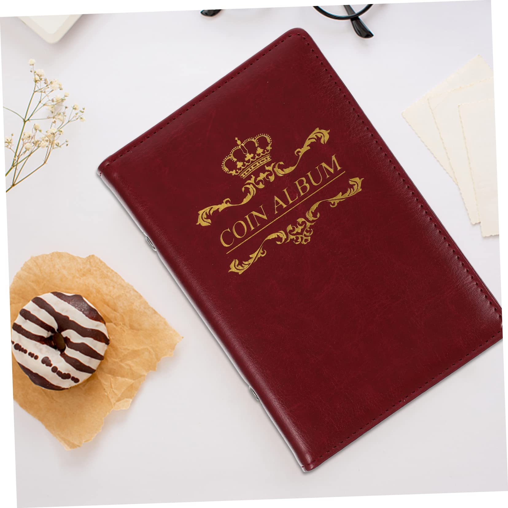 Operitacx 3pezzi Album Per Monete Collezione Libretto Protettivo Compatto e Leggero Design Elegante Con Copertura Pu Organizer Per Monete e Valuta Facile Da Trasportare Trasparente Su