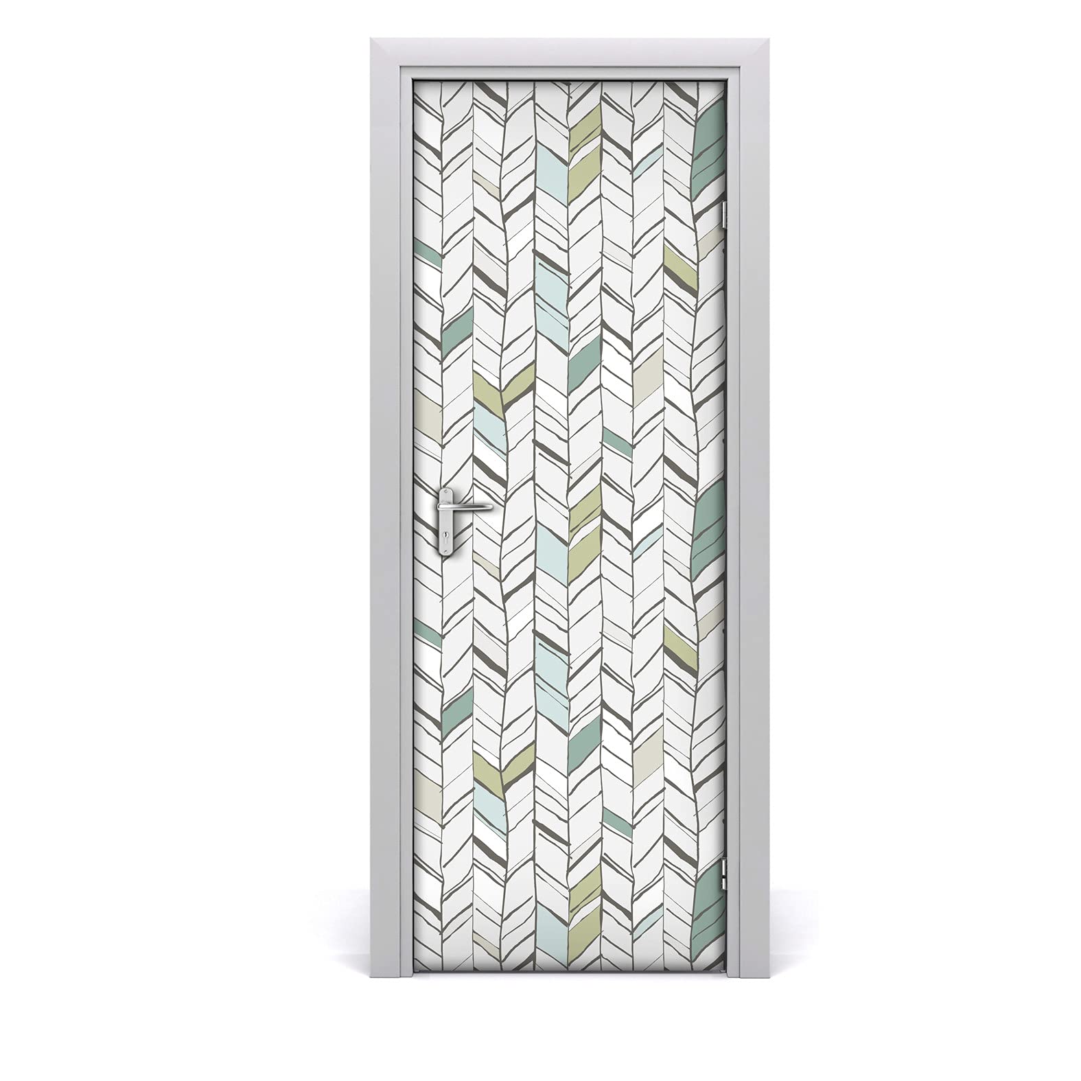 Papier peint sur la porte étanche et sticker amovible Herringbone fait main