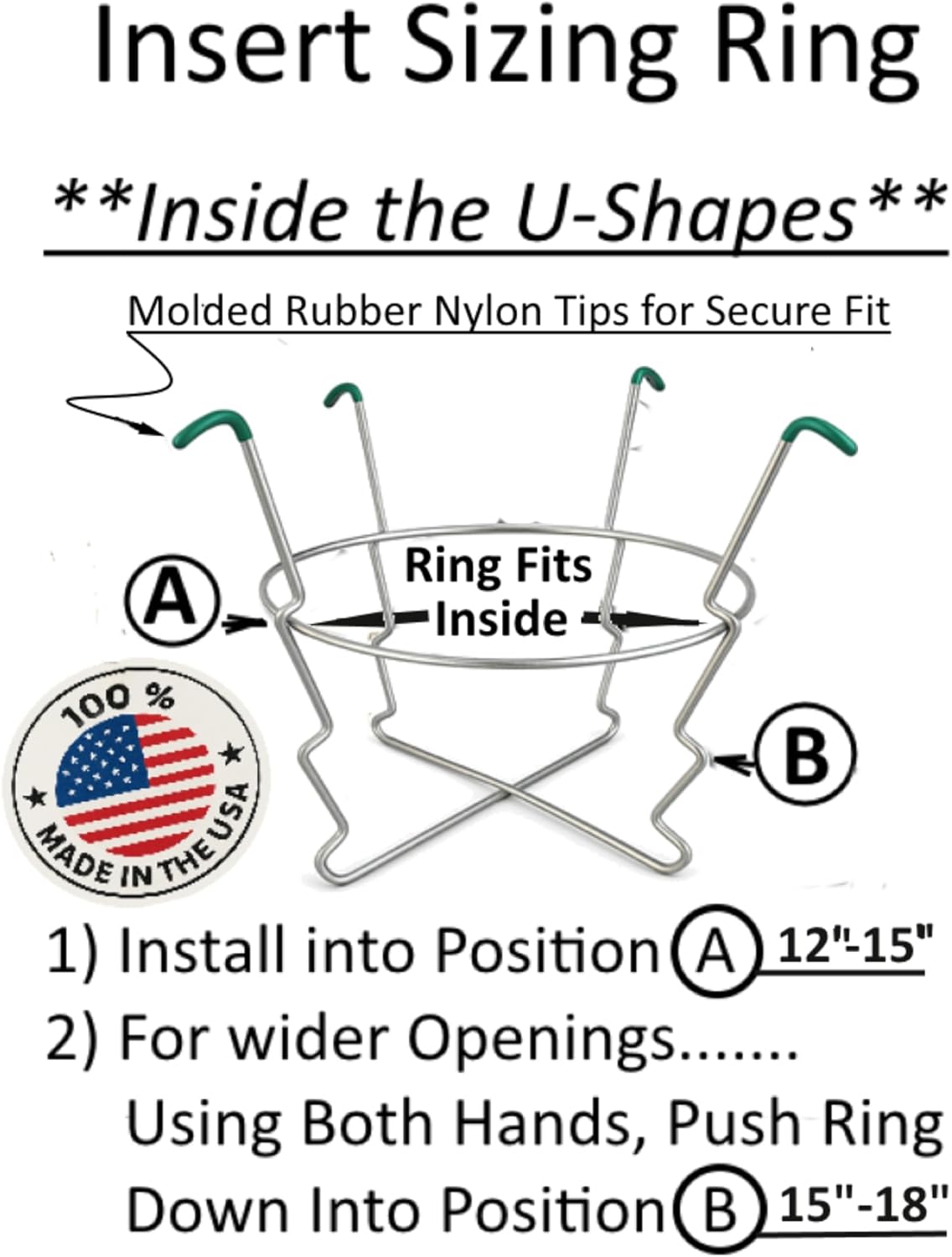 Premium Adjustable Planter Insert. Start at The TOP/Any Height Flower Pot. Any Opening 12-18 Inches Wide - Patented Fit, Stable, No Tools, Watch The Video & Drop IT in..Made in The USA